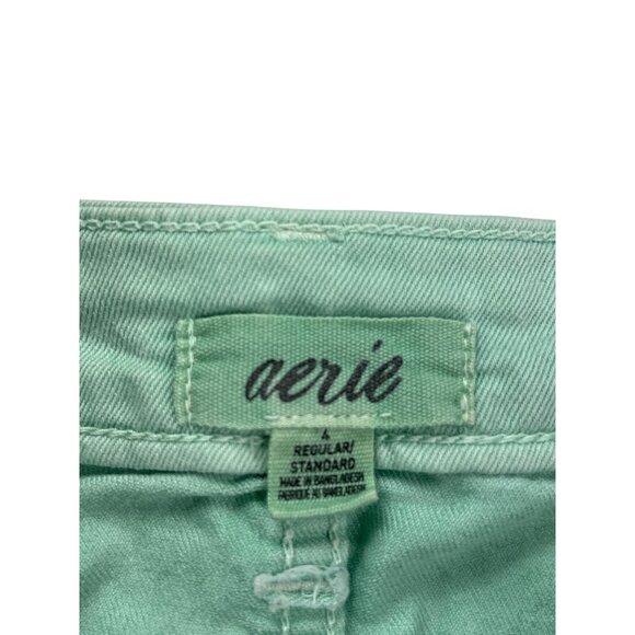 Aerie Womens Mint Green Denim Shorts Size 4 Regular - Picture 3 of 5